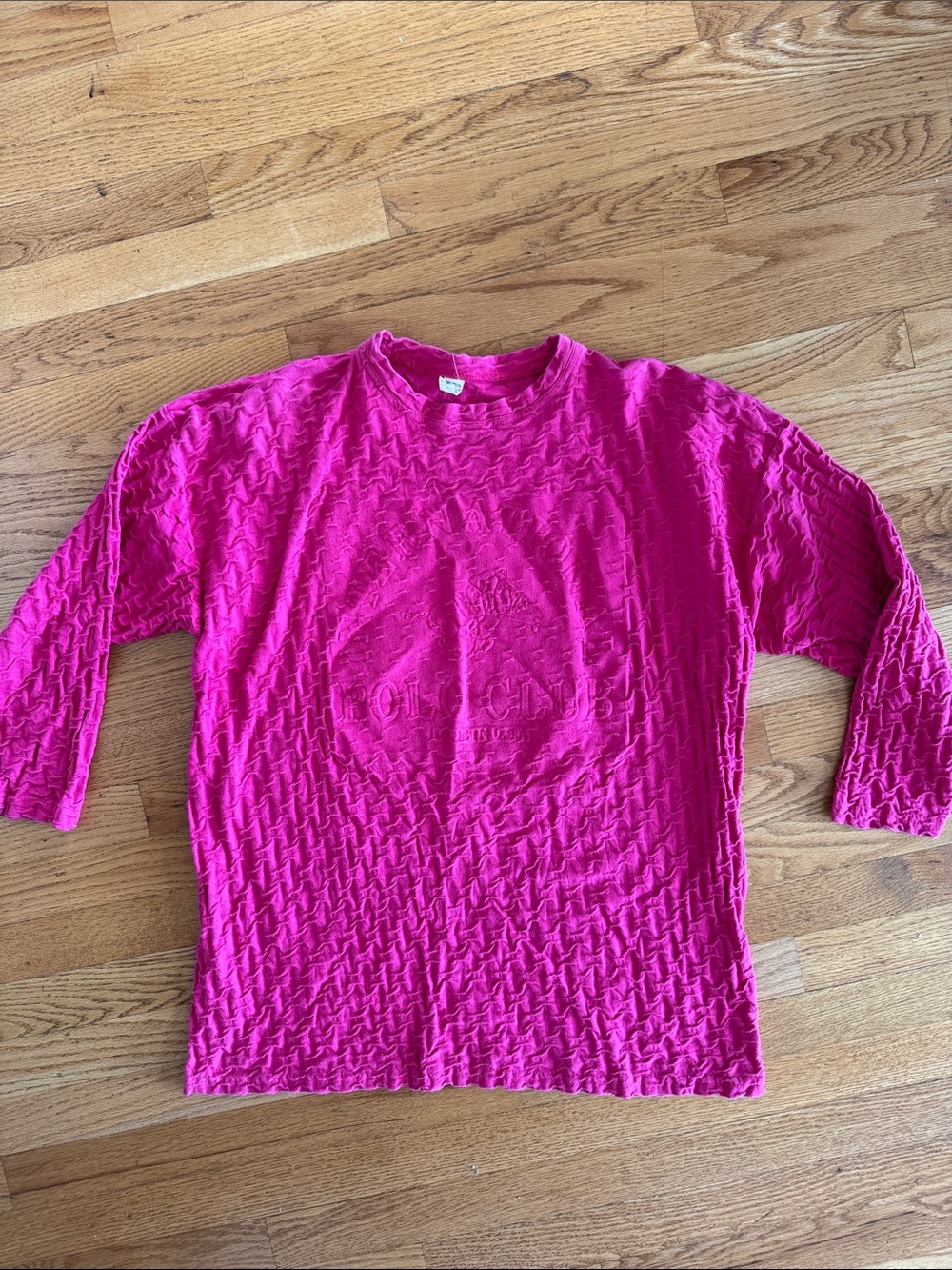 100% cotton Women's Textured Sleeve Tee International Polo Club made in USA